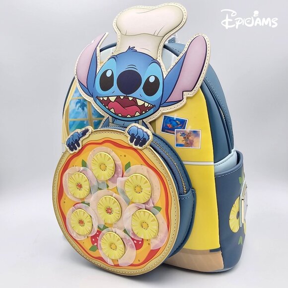 Loungefly Disney Lilo & Stitch Pineapple Pizza Mini Backpack - Picture 3 of 8